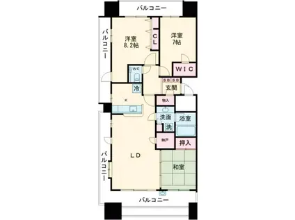 ダイアパレス四日市久保田(3SLDK/6階)の間取り写真