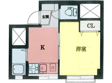 シャンボール新高円寺(1K/12階)の間取り写真