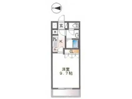 シェルル江北 105(1K/1階)の間取り写真