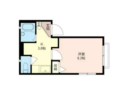 メゾンドフルールV(1K/2階)の間取り写真