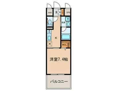 GRAND ESPOIR IZUMI(1K/4階)の間取り写真