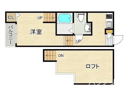 エスパシオフルーレ南大橋(1K/1階)の間取り写真