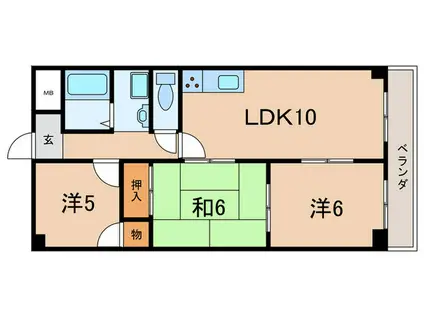 チェリーアベニュー夙川(3LDK/2階)の間取り写真