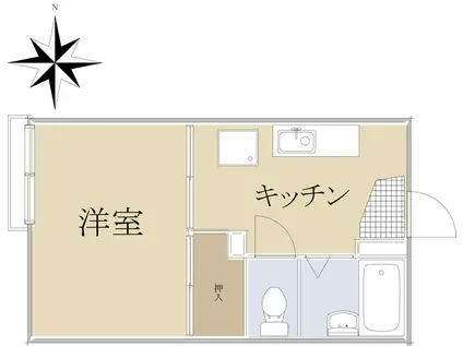 ハイムルーエ(1K/2階)の間取り写真