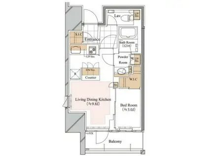 ブランシエスタ白山(1LDK/13階)の間取り写真
