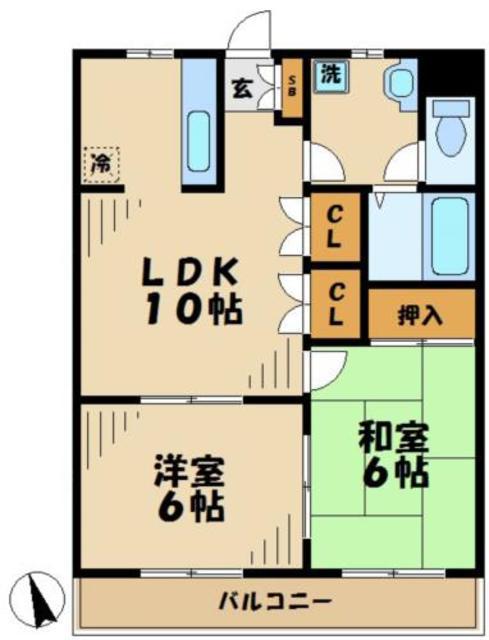 パドーレエスペランサ(2LDK/3階)の間取り写真