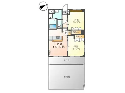 グローリーガーデン(2LDK/1階)の間取り写真