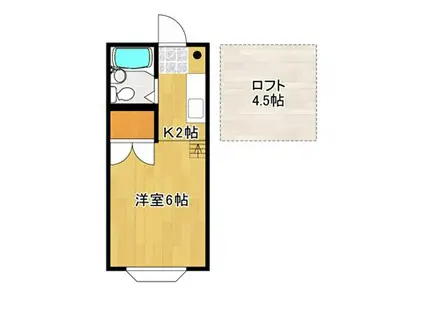MY SPACE KOFU A(1K/2階)の間取り写真