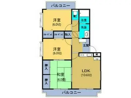 ユーミーアサヒ(3LDK/4階)の間取り写真