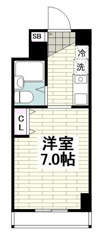 エストレージャ湘南(ワンルーム/7階)の間取り写真