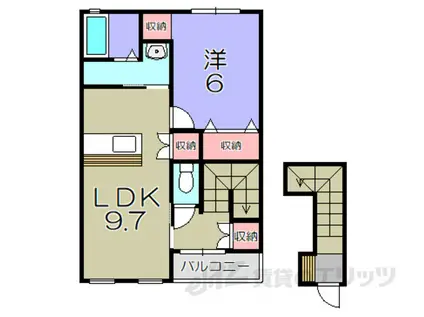 CENTRAL RESIDENCE(1LDK/2階)の間取り写真