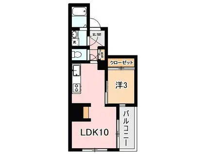 イリスパイラブライトエー(1LDK/6階)の間取り写真