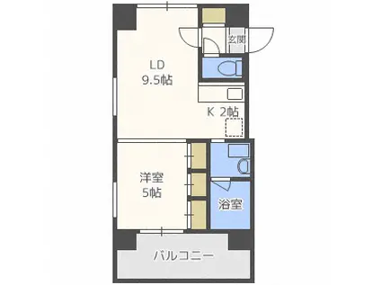 COURTT(1LDK/3階)の間取り写真