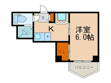 リガーレ香椎(1K/2階)の間取り写真