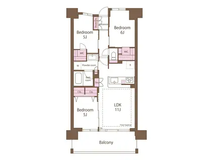 オークプレイス豊洲(3LDK/8階)の間取り写真