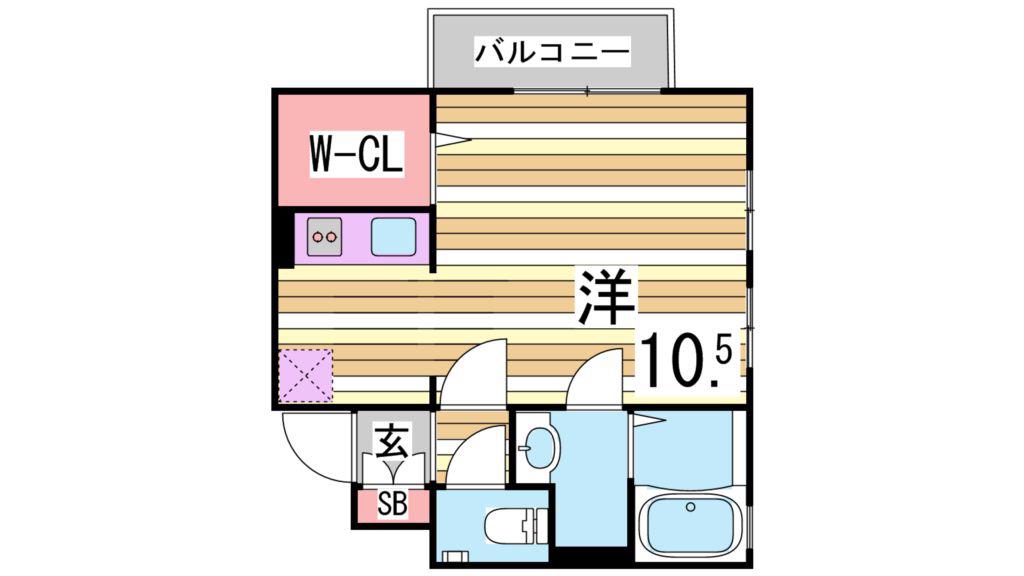 エストドミール(ワンルーム/1階)の間取り写真
