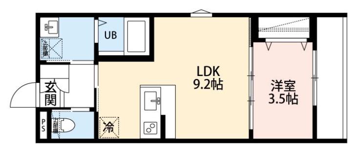ROBOT HOME みどり台(1LDK/2階)の間取り写真