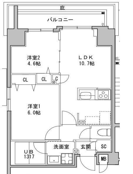 S-RESIDENCE押上CLAIR(2LDK/8階)の間取り写真