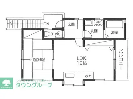 藤金ハイツ(1LDK/2階)の間取り写真