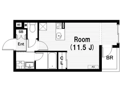 フェリシタ彦根(ワンルーム/5階)の間取り写真