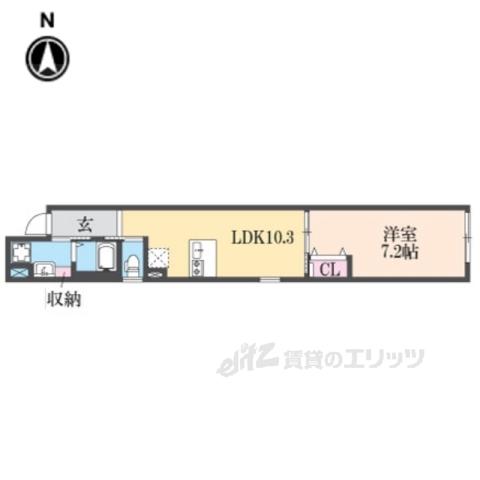アイリス清水五条(1LDK/3階)の間取り写真