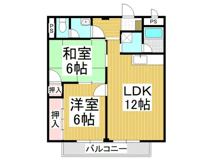 サープラス寺沢(2LDK/2階)の間取り写真