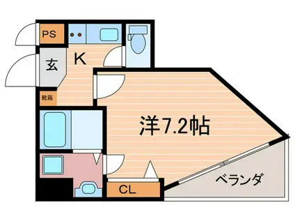 グランドパレス三条花見小路(1K/6階)の間取り写真
