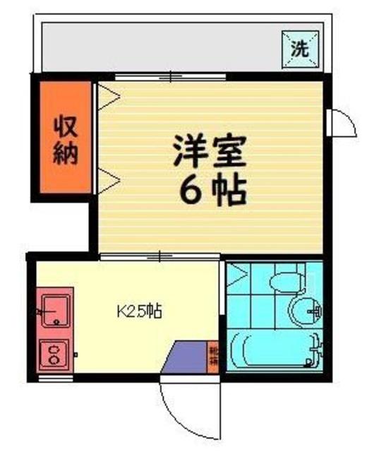 ドミール大地(1K/2階)の間取り写真