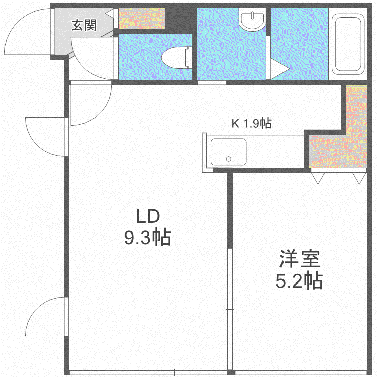 PARENTEN3(1LDK/4階)の間取り写真