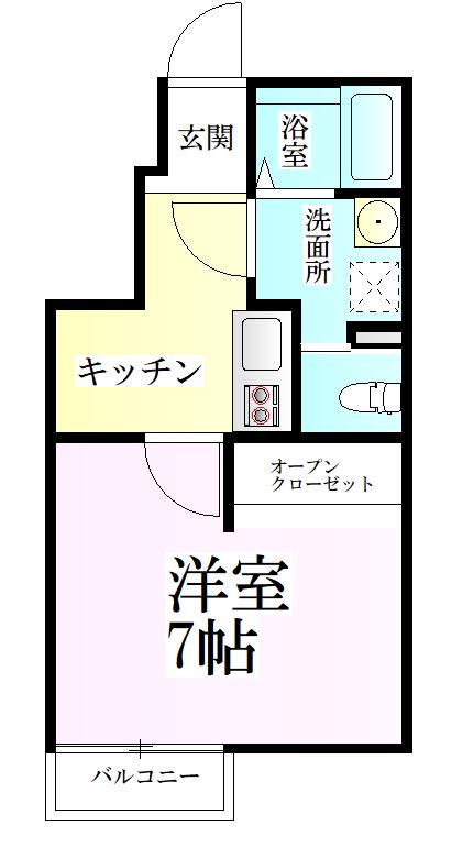 パールフォレスト(1K/1階)の間取り写真