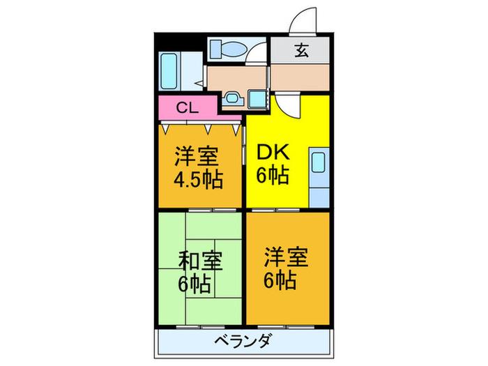 ホワイトシャンボール(3DK/3階)の間取り写真