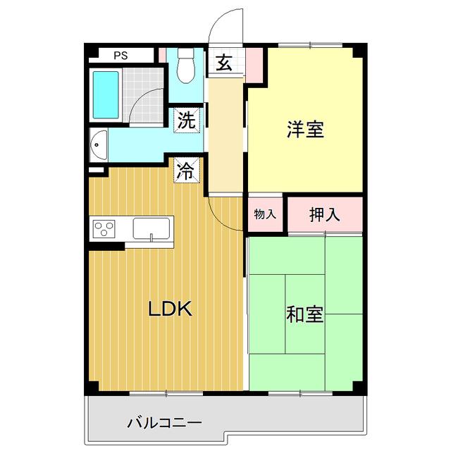パールグランデ(2LDK/4階)の間取り写真