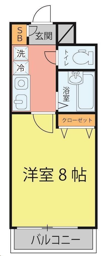HIKOハイツ(1K/9階)の間取り写真