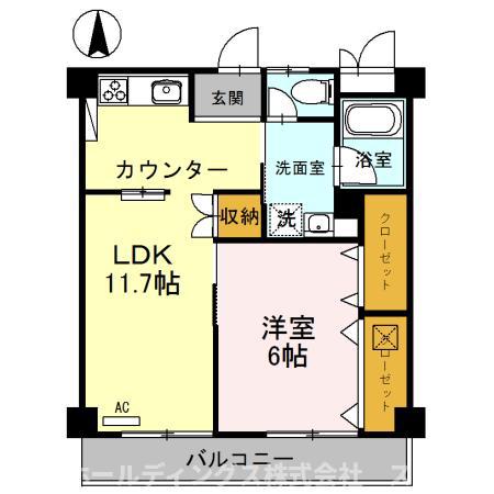 モリコーポ(1LDK/1階)の間取り写真