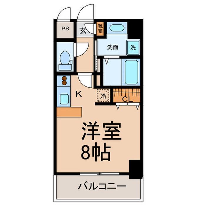 グランルージュ栄II(ワンルーム/5階)の間取り写真