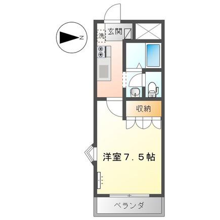 オレンジハウス・T(1K/2階)の間取り写真