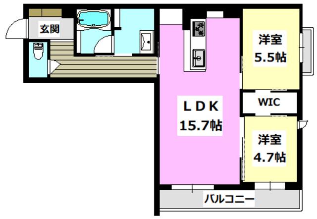 AVANCE(2LDK/2階)の間取り写真