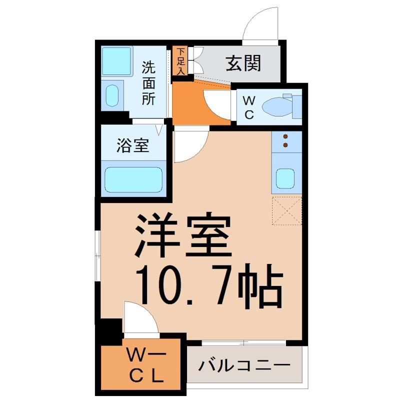 REXII茶屋ヶ坂(ワンルーム/5階)の間取り写真