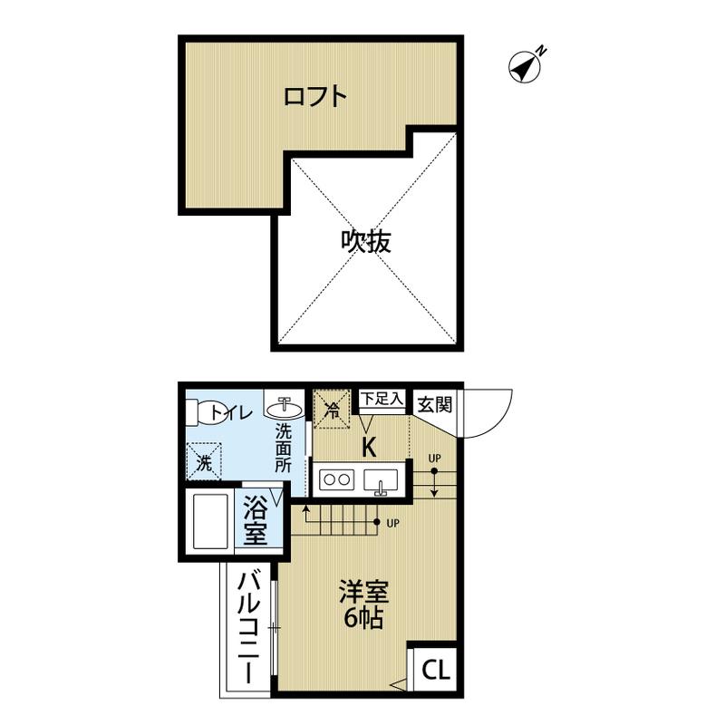 REVEUR箱崎(ワンルーム/1階)の間取り写真