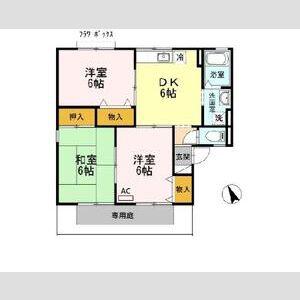 クレールカルチェIIB(3DK/1階)の間取り写真