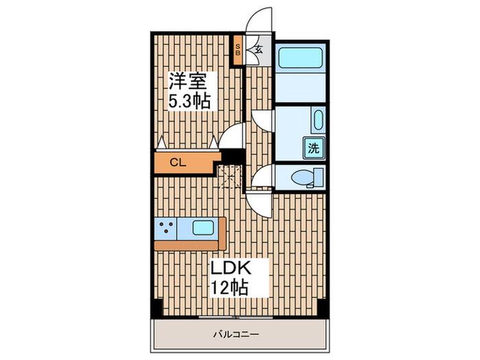 コルティーレ久が原(1LDK/1階)の間取り写真