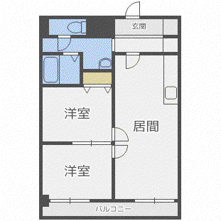 CROSS POINT(2LDK/8階)の間取り写真