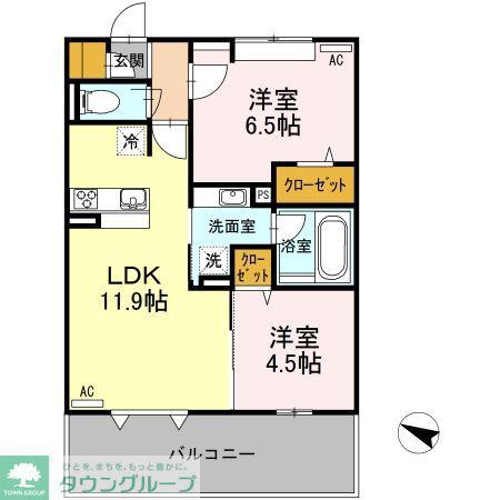 ラフィネアロッツィオ(2LDK/3階)の間取り写真