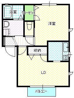 ベルモント(1LDK/2階)の間取り写真
