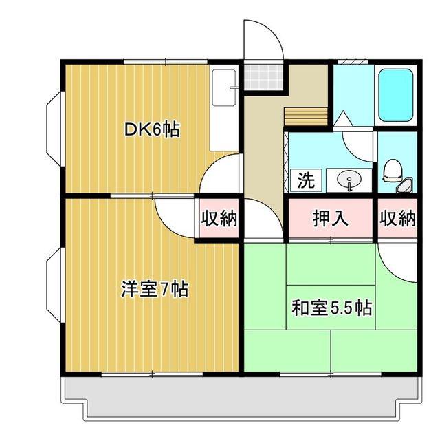 エスプワール(2DK/2階)の間取り写真