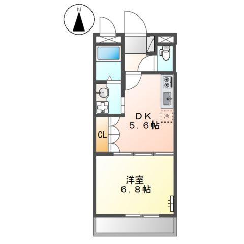 ONES(1DK/2階)の間取り写真