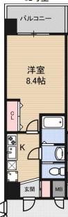 LUXE新大阪南(1K/3階)の間取り写真