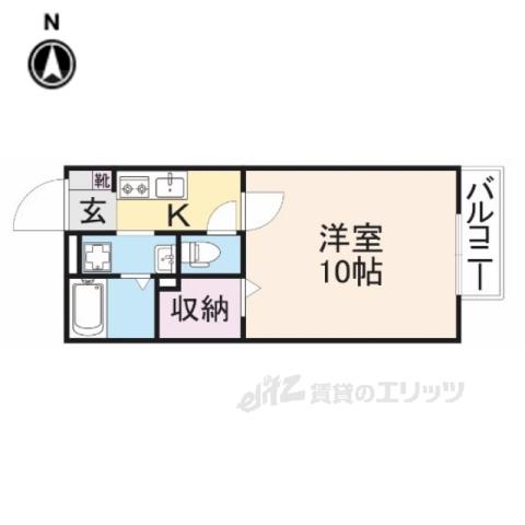 イーストフラワー 弐番館(1K/1階)の間取り写真