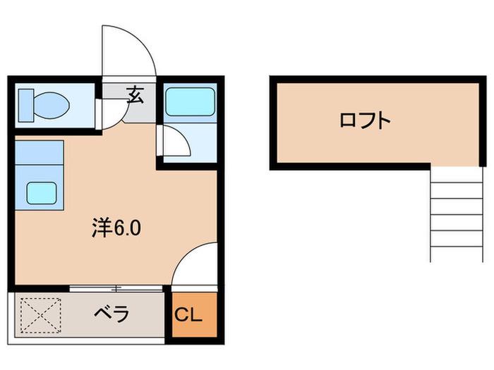 プライマリー福工大前(ワンルーム/2階)の間取り写真