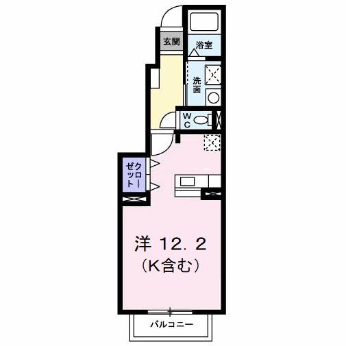 メゾングラースM(1K/1階)の間取り写真